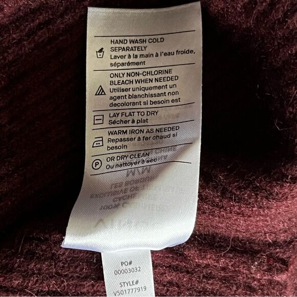 Vince Burgundy Asymmetrical Cashmere Sweater - Picture 9 of 10